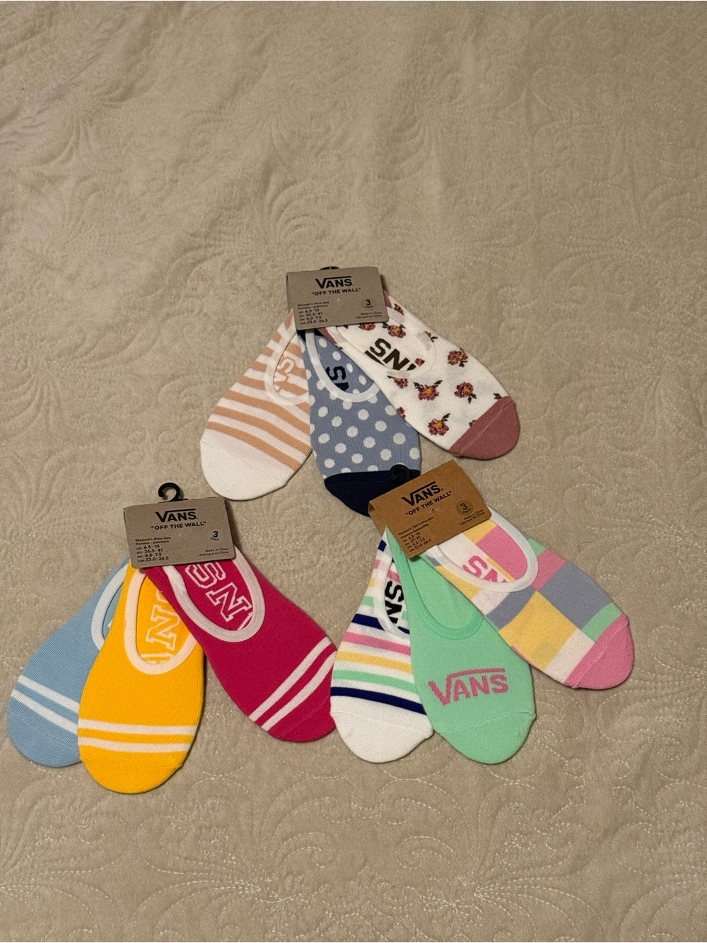 Vans Women’s No-Show Sock Pack – Assorted Pastel & Bright Colors